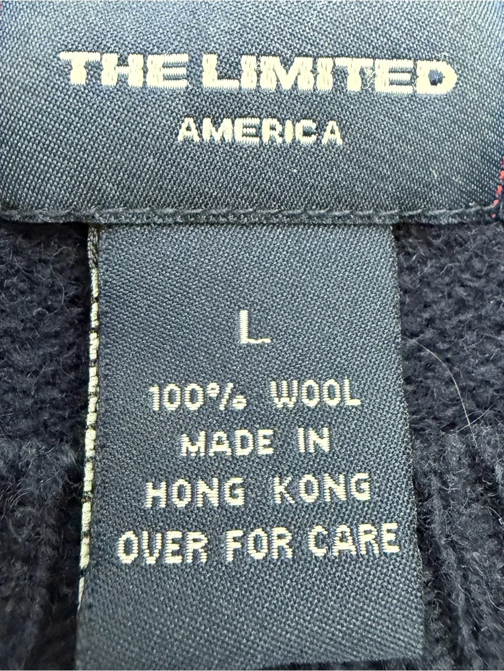The Limited Wool navy blue American flag knit sweater flag graphic size Large
